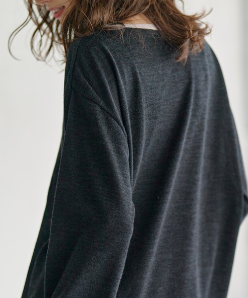 RANAN（ラナン）の「配色使いニットソープルオーバー（ニット/セーター・レディース・ブラック系/ブラック/グレイッシュベージュ/オレンジ/ブルー・M/L/LL）」の19枚目の写真