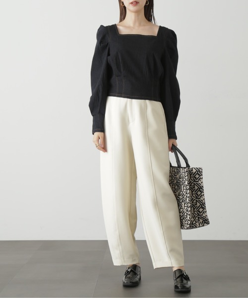 FREE'S MART（フリーズマート）の「◆スクエアネックボリュームスリーブ長袖ブラウス（シャツ/ブラウス・レディース・レッド系その他/カーキ/ホワイト系その他/ブラック系その他・FREE）」の7枚目の写真