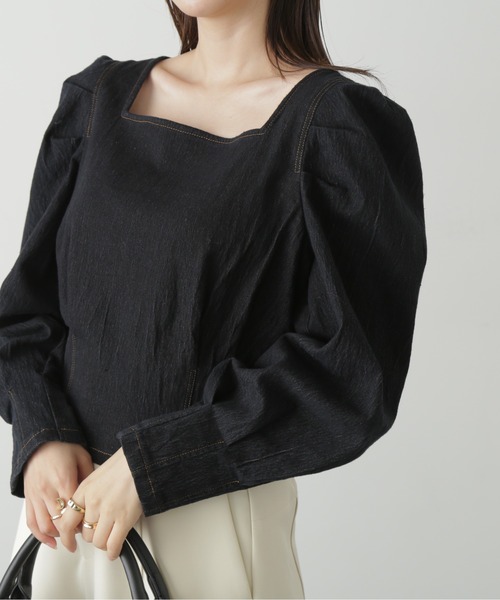 FREE'S MART（フリーズマート）の「◆スクエアネックボリュームスリーブ長袖ブラウス（シャツ/ブラウス・レディース・レッド系その他/カーキ/ホワイト系その他/ブラック系その他・FREE）」の5枚目の写真