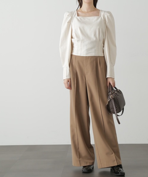 FREE'S MART（フリーズマート）の「◆スクエアネックボリュームスリーブ長袖ブラウス（シャツ/ブラウス・レディース・レッド系その他/カーキ/ホワイト系その他/ブラック系その他・FREE）」の21枚目の写真