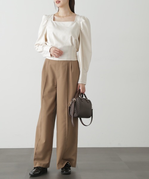 FREE'S MART（フリーズマート）の「◆スクエアネックボリュームスリーブ長袖ブラウス（シャツ/ブラウス・レディース・レッド系その他/カーキ/ホワイト系その他/ブラック系その他・FREE）」の22枚目の写真