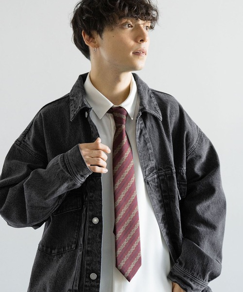 RAGEBLUE（レイジブルー）の「【MADE IN JAPAN】JAQUARD NECK TIE/ジャガード柄ネクタイ（ネクタイ・メンズ・ベージュ/ブルー/オリーブ/キャメル/グリーン/ダークブラウン/レッド系その他2/レッド系その他/ベージュ系その他2/ネイビー/ブラウン・FREE）」の10枚目の写真