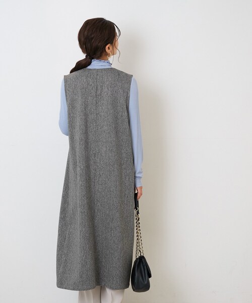 DRESKIP（ドレスキップ）の「◆【2WAY/着回し力◎】ツイード調 ジレにもなるジャンスカ（ワンピース・レディース・ブラック/ダークブラウン/グレー・02/03/04）」の20枚目の写真