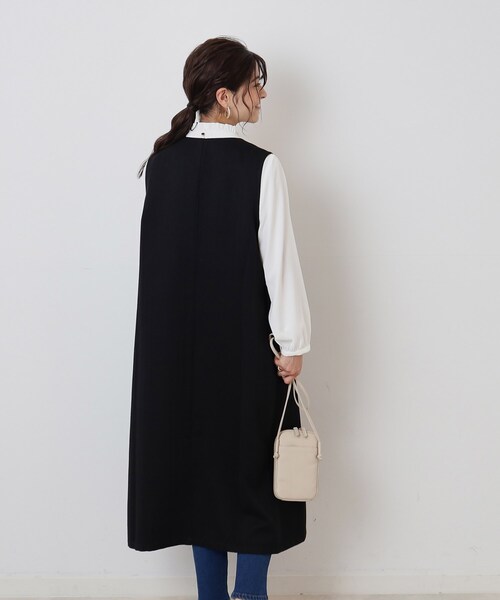 DRESKIP（ドレスキップ）の「◆【2WAY/着回し力◎】ツイード調 ジレにもなるジャンスカ（ワンピース・レディース・ブラック/ダークブラウン/グレー・02/03/04）」の17枚目の写真