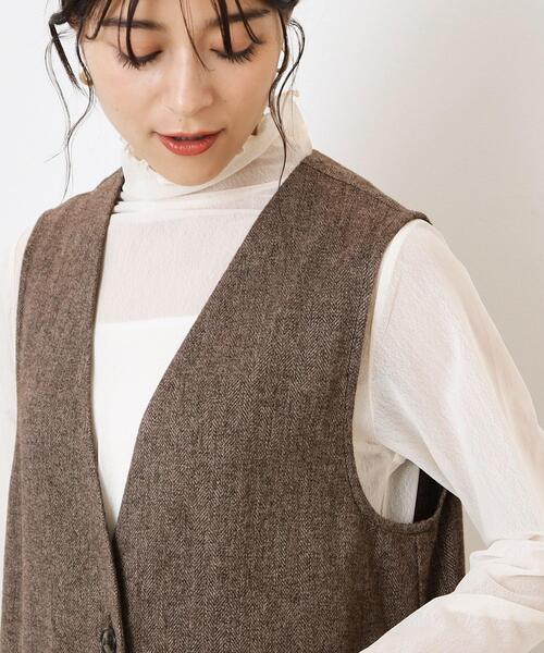 DRESKIP（ドレスキップ）の「◆【2WAY/着回し力◎】ツイード調 ジレにもなるジャンスカ（ワンピース・レディース・ブラック/ダークブラウン/グレー・02/03/04）」の7枚目の写真