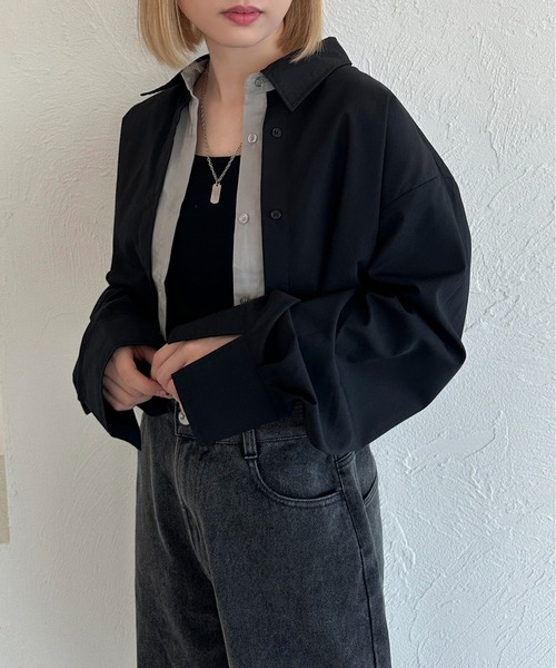 apres jour mignon(アプレジュールミニョン)の「レイヤードシャツ【ZOZOTOWN限定アイテム】(シャツ/ブラウス・レディース・ブルー系その他/ブラック/グレー・フリー/X-LARGE)」の13枚目の写真