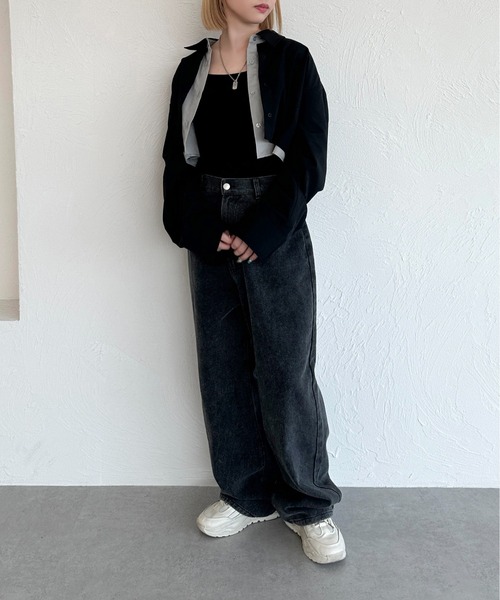 apres jour mignon(アプレジュールミニョン)の「レイヤードシャツ【ZOZOTOWN限定アイテム】(シャツ/ブラウス・レディース・ブルー系その他/ブラック/グレー・フリー/X-LARGE)」の17枚目の写真