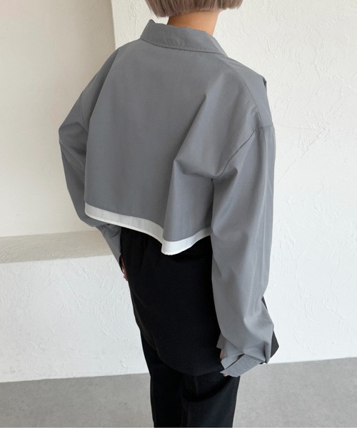 apres jour mignon(アプレジュールミニョン)の「レイヤードシャツ【ZOZOTOWN限定アイテム】(シャツ/ブラウス・レディース・ブルー系その他/ブラック/グレー・フリー/X-LARGE)」の22枚目の写真