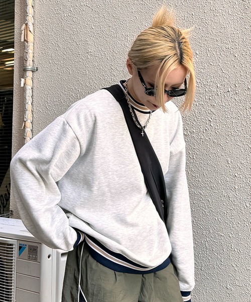 Confirm(コンファーム)の「【限定展開】ラグラン切替 / リブライン ビッグシルエット プルオーバースウェット カットソー ユニセックス 【Confirm】(スウェット・メンズ・チャコールグレー/カーキ/ネイビー/ブルー系その他/グレー系その他/グレー系・L/M)」の3枚目の写真