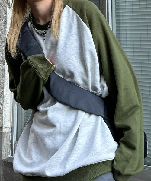 Confirm(コンファーム)の「【限定展開】ラグラン切替 / リブライン ビッグシルエット プルオーバースウェット カットソー ユニセックス 【Confirm】(スウェット・メンズ・チャコールグレー/カーキ/ネイビー/ブルー系その他/グレー系その他/グレー系・L/M)」の19枚目の写真