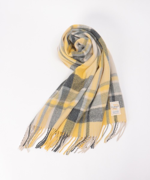 ikka（イッカ）の「抗菌加工マルチチェックマフラー（マフラー・レディース・ブルー/イエロー/レッド/パープル/グリーン/ブラック・FREE）」の5枚目の写真