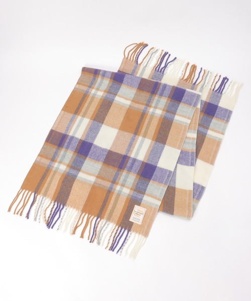 ikka（イッカ）の「抗菌加工マルチチェックマフラー（マフラー・レディース・ブルー/イエロー/レッド/パープル/グリーン/ブラック・FREE）」の10枚目の写真