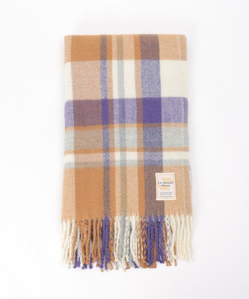 ikka（イッカ）の「抗菌加工マルチチェックマフラー（マフラー・レディース・ブルー/イエロー/レッド/パープル/グリーン/ブラック・FREE）」の9枚目の写真