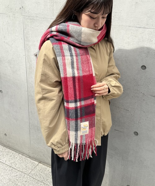 ikka（イッカ）の「抗菌加工マルチチェックマフラー（マフラー・レディース・ブルー/イエロー/レッド/パープル/グリーン/ブラック・FREE）」の18枚目の写真