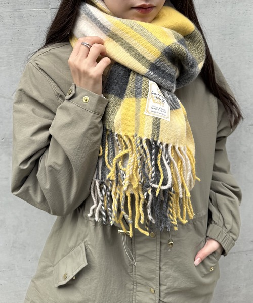 ikka（イッカ）の「抗菌加工マルチチェックマフラー（マフラー・レディース・ブルー/イエロー/レッド/パープル/グリーン/ブラック・FREE）」の21枚目の写真