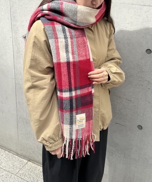 ikka（イッカ）の「抗菌加工マルチチェックマフラー（マフラー・レディース・ブルー/イエロー/レッド/パープル/グリーン/ブラック・FREE）」の17枚目の写真