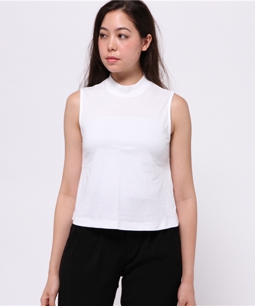 OUTLET(アウトレット)の「【Ciaopanic】ハイネックノースリーブCUT(Tシャツ/カットソー・レディース・ホワイト/ネイビー・FREE)」の8枚目の写真