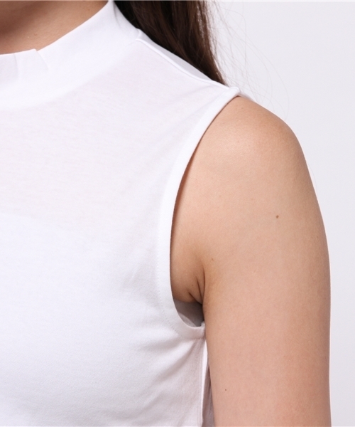 OUTLET(アウトレット)の「【Ciaopanic】ハイネックノースリーブCUT(Tシャツ/カットソー・レディース・ホワイト/ネイビー・FREE)」の5枚目の写真