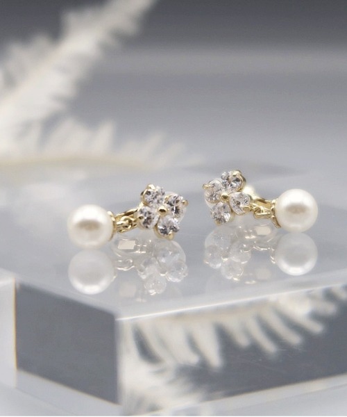 Cupid Heart(キューピッドハート)の「【Cupid Heart】結婚式アクセ!ビジューフラワー×パールイヤリング(イヤリング・レディース・ゴールド/シルバー・MEDIUM)」の22枚目の写真