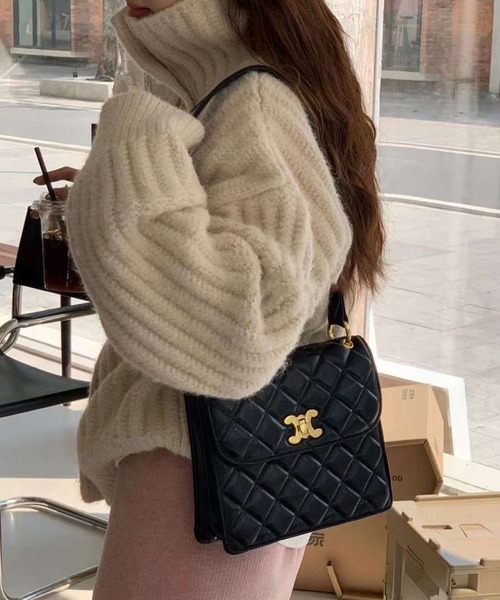 VitaFelice（ヴィータフェリーチェ）の「ハイネック オーバーリブ ボタン付き カーディガン（カーディガン/ボレロ・レディース・グレー/アイボリー/ブラック/ブラウン・FREE）」の11枚目の写真