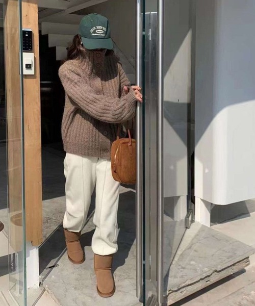 VitaFelice（ヴィータフェリーチェ）の「ハイネック オーバーリブ ボタン付き カーディガン（カーディガン/ボレロ・レディース・グレー/アイボリー/ブラック/ブラウン・FREE）」の19枚目の写真