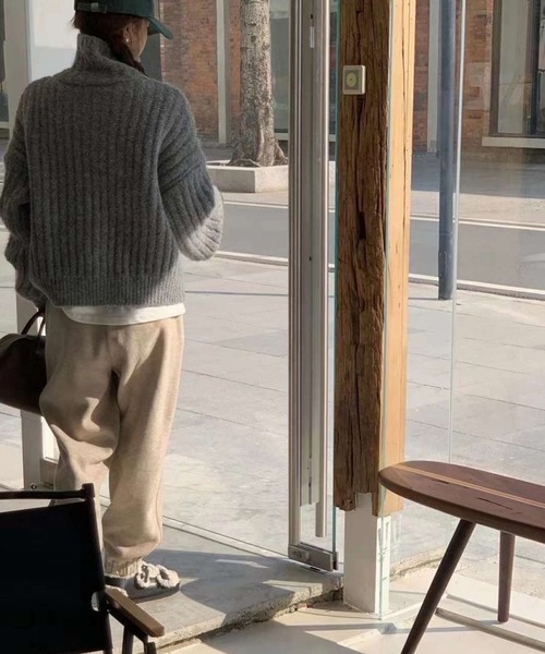 VitaFelice（ヴィータフェリーチェ）の「ハイネック オーバーリブ ボタン付き カーディガン（カーディガン/ボレロ・レディース・グレー/アイボリー/ブラック/ブラウン・FREE）」の21枚目の写真