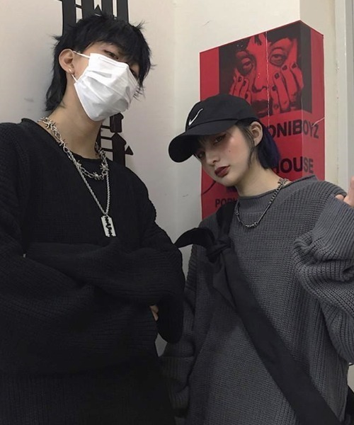 Anchor Smith(アンカー スミス)の「ビッグシルエット畦編みロールネックニット(ニット/セーター・メンズ・ブラック/スミクロ/ブルー・M/L/XL)」の13枚目の写真