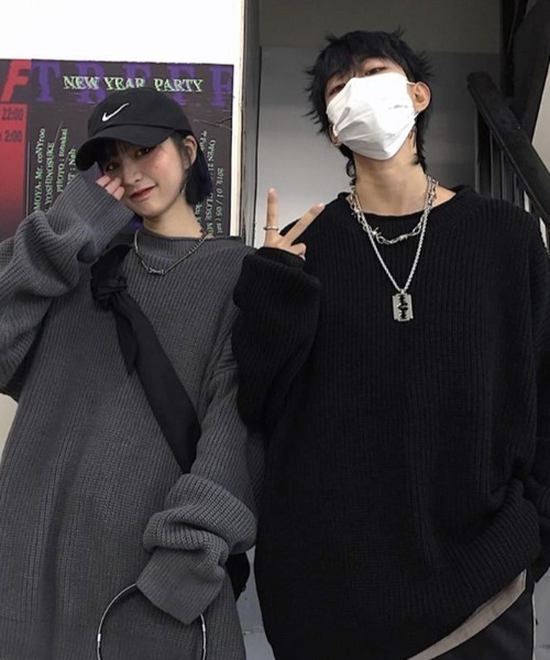 Anchor Smith(アンカー スミス)の「ビッグシルエット畦編みロールネックニット(ニット/セーター・メンズ・ブラック/スミクロ/ブルー・M/L/XL)」の14枚目の写真