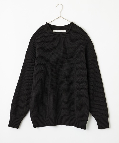 Anchor Smith(アンカー スミス)の「ビッグシルエット畦編みロールネックニット(ニット/セーター・メンズ・ブラック/スミクロ/ブルー・M/L/XL)」の4枚目の写真