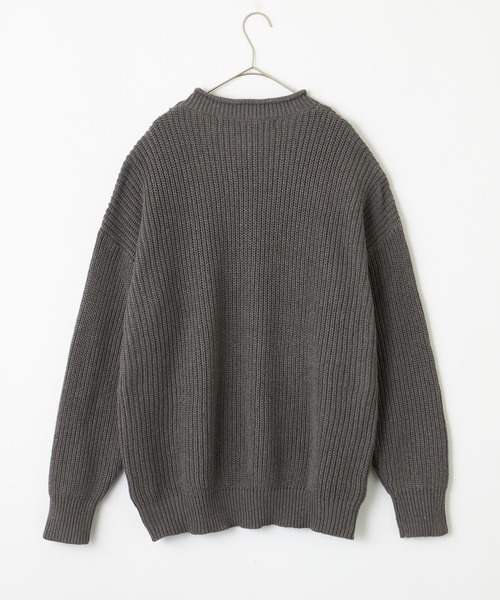 Anchor Smith(アンカー スミス)の「ビッグシルエット畦編みロールネックニット(ニット/セーター・メンズ・ブラック/スミクロ/ブルー・M/L/XL)」の7枚目の写真