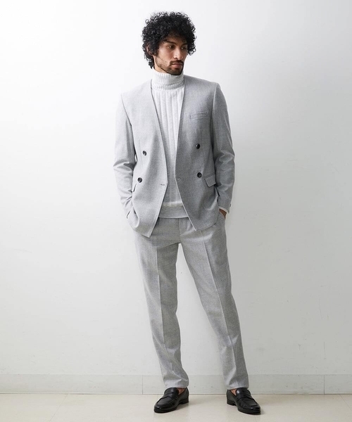 MICHEL KLEIN HOMME (ミッシェルクランオム)の「リラックススラックスパンツ(スラックス・メンズ・ライトグレー/ブラック・MEDIUM/LARGE/X-LARGE)」の14枚目の写真