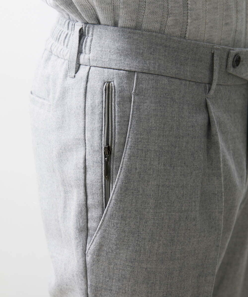 MICHEL KLEIN HOMME (ミッシェルクランオム)の「リラックススラックスパンツ(スラックス・メンズ・ライトグレー/ブラック・MEDIUM/LARGE/X-LARGE)」の9枚目の写真