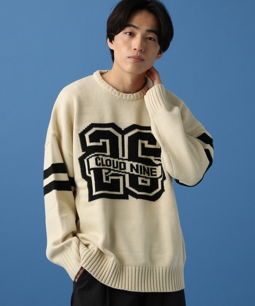 PBLIM（ページボーイリム）の「PAGEBOYLIM/ナンバー26ニット（ニット/セーター・レディース・ブラック/レッド/オフホワイト/ブルー・FREE）」の12枚目の写真