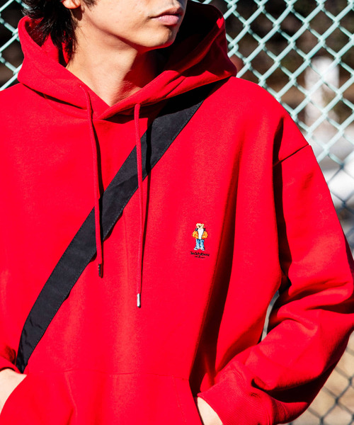 SENSE OF PLACE by URBAN RESEARCH（センスオブプレイスバイアーバンリサーチ）の「『別注』TeddyBear×SENSE OF PLACE　テディベアウラキモウパーカ（パーカー・メンズ・チャコールグレー/オートミール/ブルー/グリーン/レッド・LARGE/MEDIUM）」の8枚目の写真