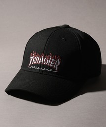 【THRASHER/スラッシャー】 ファイヤーパターンロゴ刺繍 6パネル ベースボールキャップ