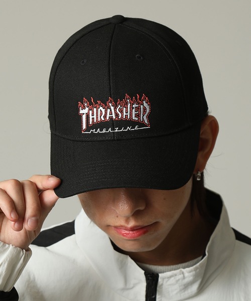 THRASHER(スラッシャー)の「【THRASHER/スラッシャー】 ファイヤーパターンロゴ刺繍 6パネル ベースボールキャップ(キャップ・メンズ・ホワイト/ブラック/グレー・FREE)」の14枚目の写真