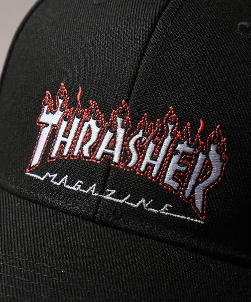 THRASHER(スラッシャー)の「【THRASHER/スラッシャー】 ファイヤーパターンロゴ刺繍 6パネル ベースボールキャップ(キャップ・メンズ・ホワイト/ブラック/グレー・FREE)」の10枚目の写真