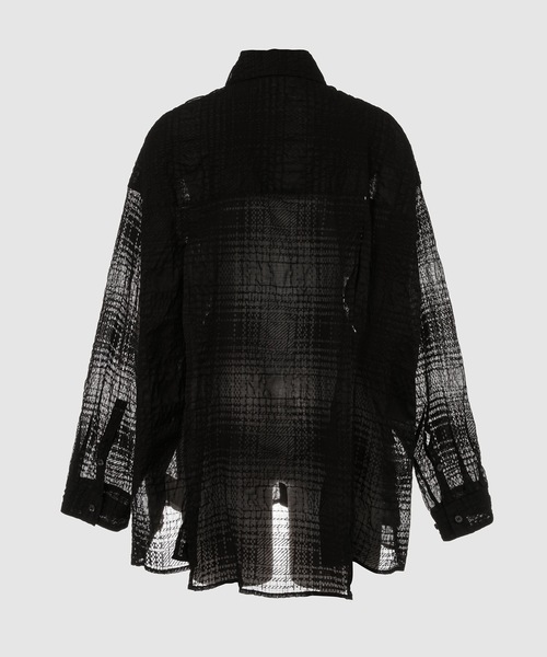BELPER(ベルパー)の「RIPPLED CHECK SHIKIRT(シャツ/ブラウス・レディース・ブラック/ホワイト・FREE)」の9枚目の写真
