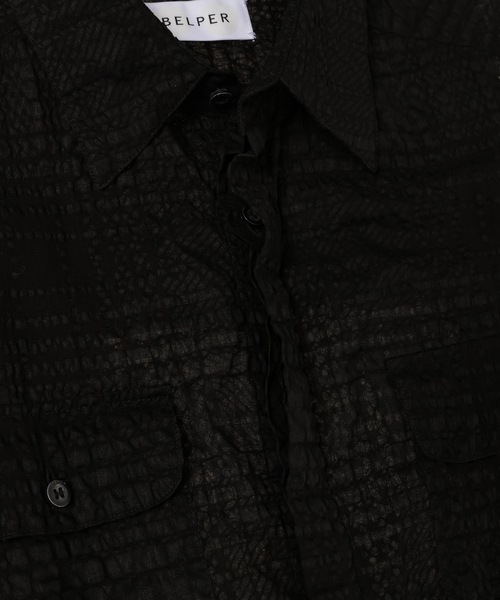 BELPER(ベルパー)の「RIPPLED CHECK SHIKIRT(シャツ/ブラウス・レディース・ブラック/ホワイト・FREE)」の4枚目の写真