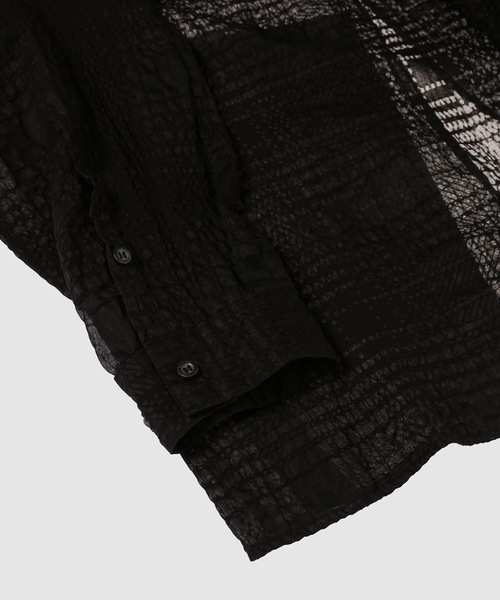 BELPER(ベルパー)の「RIPPLED CHECK SHIKIRT(シャツ/ブラウス・レディース・ブラック/ホワイト・FREE)」の5枚目の写真