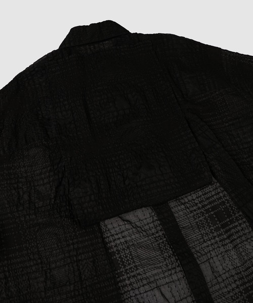 BELPER(ベルパー)の「RIPPLED CHECK SHIKIRT(シャツ/ブラウス・レディース・ブラック/ホワイト・FREE)」の6枚目の写真