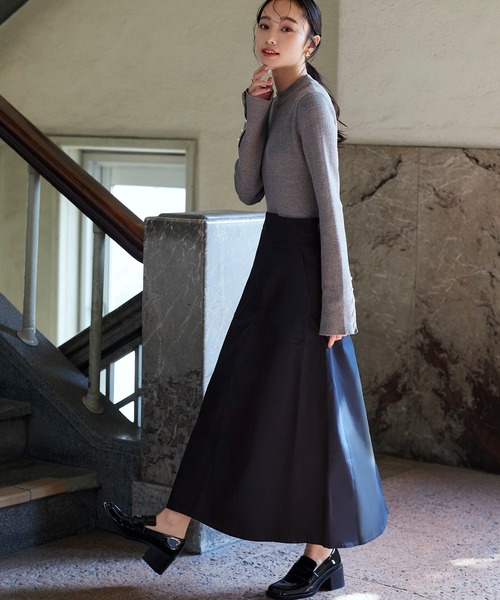 RUIRUE BOUTIQUE（ルイルエブティック）の「タックチノスカート（スカート・レディース・ベージュ/ネイビー/ブラック・マルチサイズ）」の7枚目の写真