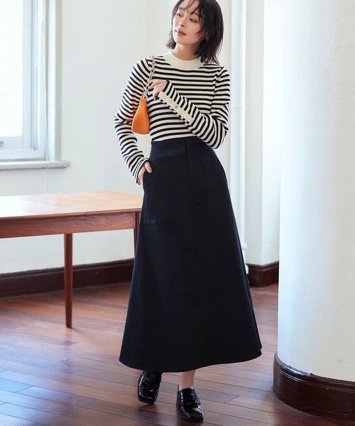 RUIRUE BOUTIQUE（ルイルエブティック）の「タックチノスカート（スカート・レディース・ベージュ/ネイビー/ブラック・マルチサイズ）」の9枚目の写真