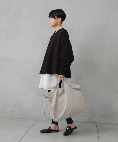 Actually（アクチュアリー）の「ナイロン2WAY シャーリングトート（トートバッグ・レディース・グレー/ブラック・フリー）」の13枚目の写真