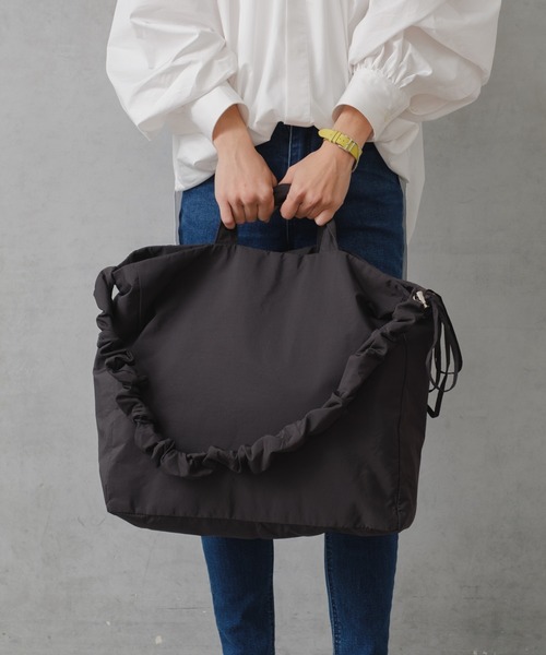 Actually（アクチュアリー）の「ナイロン2WAY シャーリングトート（トートバッグ・レディース・グレー/ブラック・フリー）」の21枚目の写真