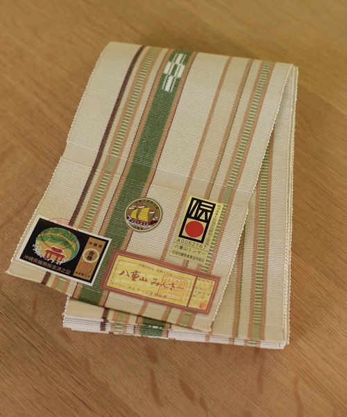 帯単品 八重山みんさー 半幅帯 草木染 日本製