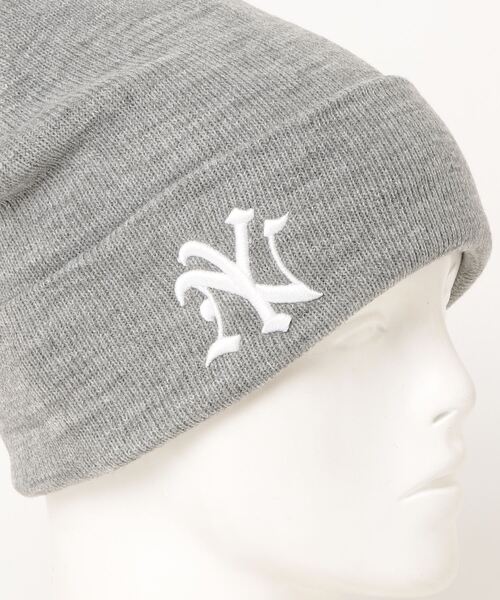ACAPULCO GOLD(アカプルコゴールド)の「ACAPULCO GOLD / NY LOGO BEANIE(ニットキャップ/ビーニー・メンズ・ブラック/ヘザーグレー/ネイビー・ONE SIZE)」の5枚目の写真