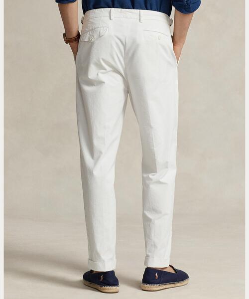 POLO RALPH LAUREN（ポロ ラルフ ローレン）の「スリム テーパード フィット プリーテッド ツイル パンツ（その他パンツ・メンズ・ホワイト・28/30/30/30/32/32/34/32/36/32）」の4枚目の写真