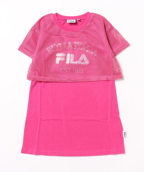 FILA（フィラ）の「【FILA】メッシュ重ねワンピース/キッズ/ガールズ（ワンピース・キッズ・ブラック/ピンク・110cm/120cm/130cm）」の2枚目の写真