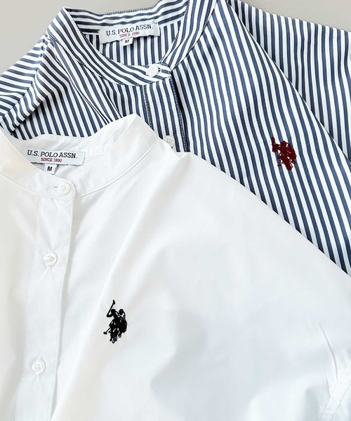 U.S. POLO ASSN.（ユーエスポロアッスン）の「GeeRA別注【U.S. POLO ASSN.】バンドカラーシャツ（シャツ/ブラウス・レディース・オフホワイト/ストライプ・MEDIUM/LARGE）」の16枚目の写真